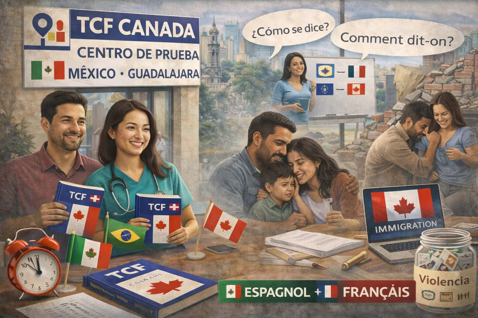 TCF Canada au Mexique 2026 : Centres Mexico/Guadalajara, Stratégie Espagnol : Français, Immigration Refuge Violence